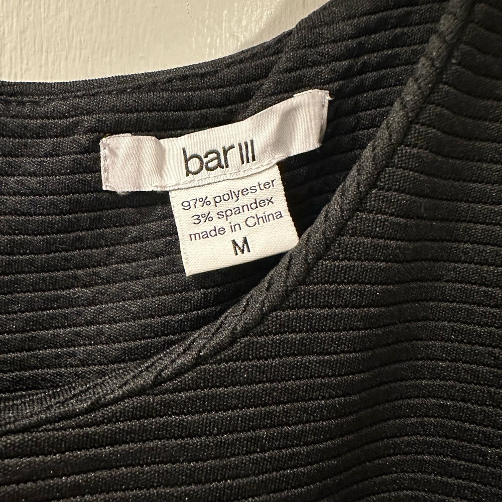 Bar III Black Ribbed Mini Dress - Picture 4 of 4
